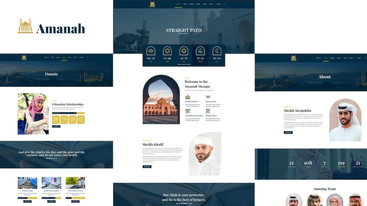 mosque website color theme