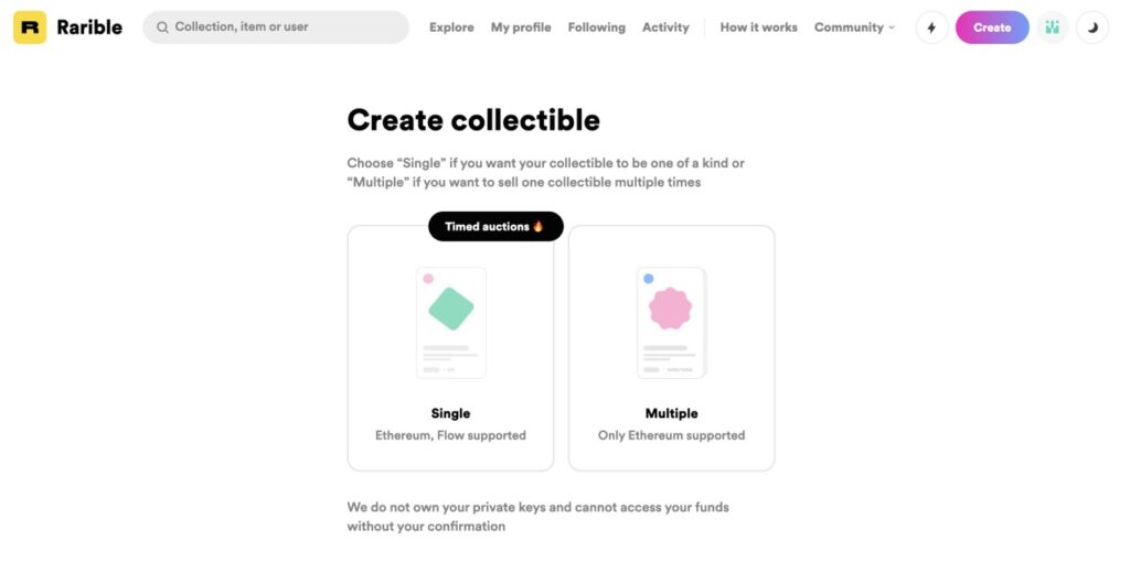 create nft on rarible, create collectibles on rarible