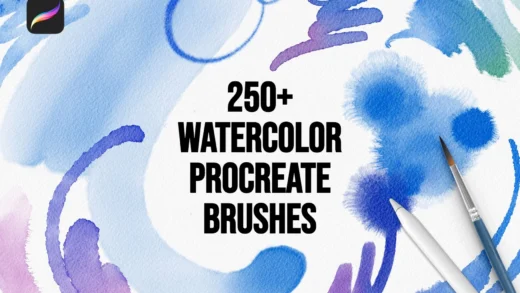 250+ Watercolor Procreate Brushes From Creative Fabrica!