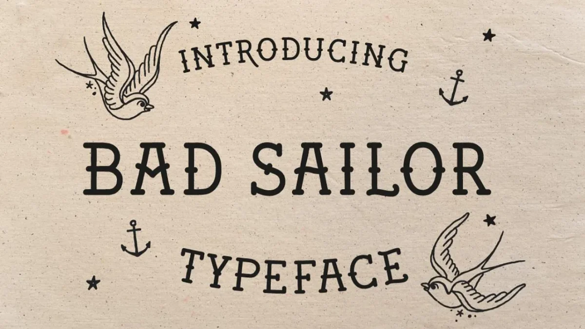 Bad Sailor Typeface - traditional tattoo font