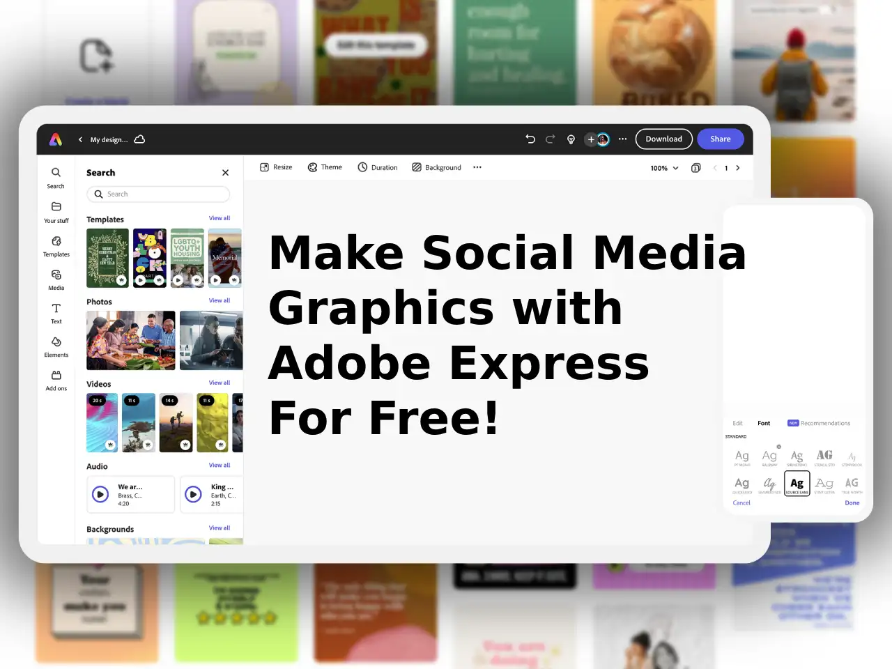 Make Social Media Graphics with Adobe Express for free