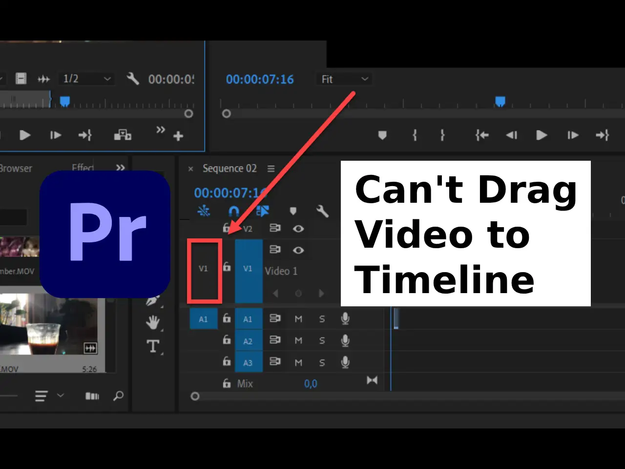 Can't Drag Video to Timeline Premiere Pro