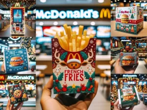 Ai generated mcdonald's packaging designs for christmas holidays