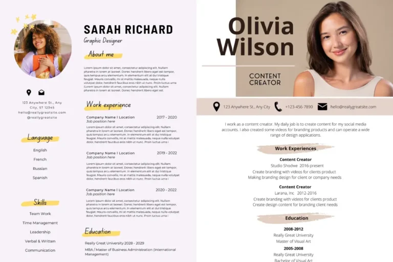 Free Canva Resume Templates