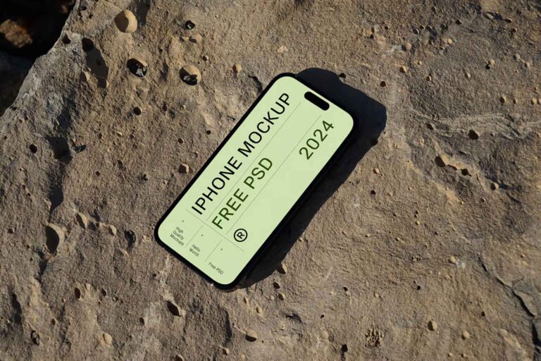 iPhone Pro on Rock Mockup