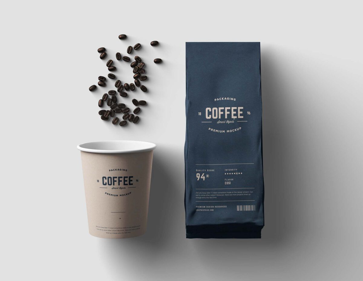 Coffee Package Mockup PSD aa