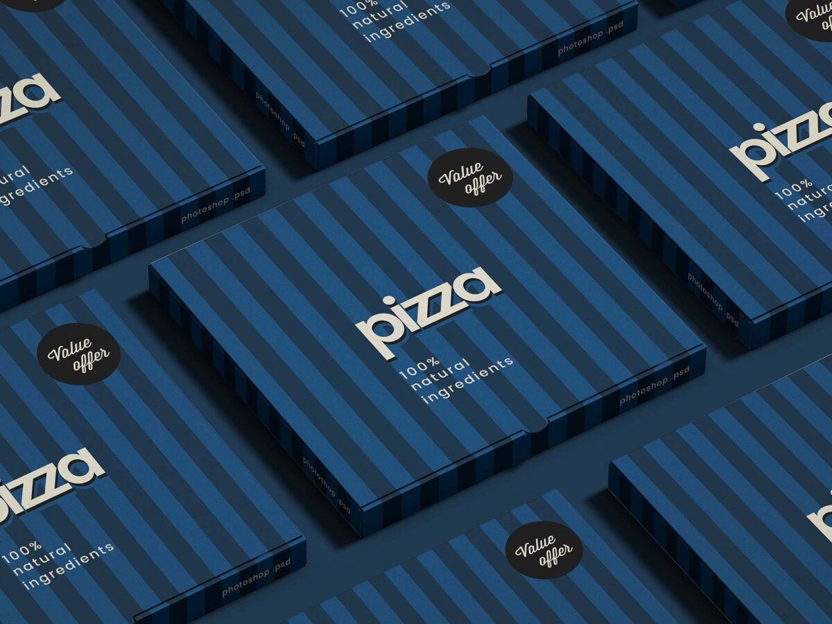 Pizza Package Box Mockup 2